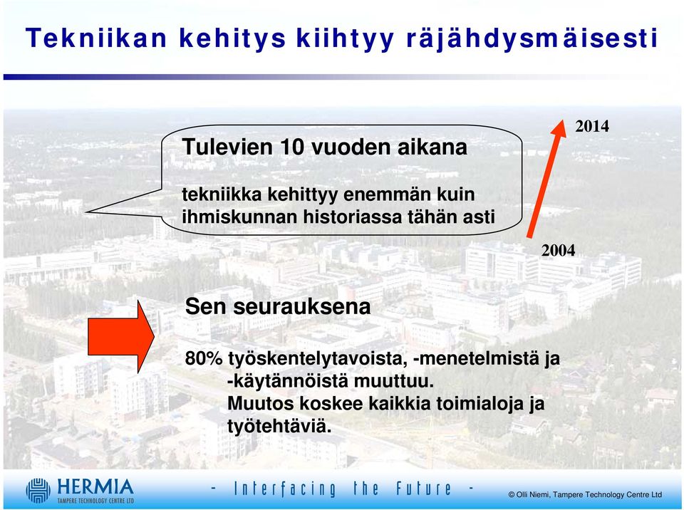 asti 2004 Sen seurauksena 80% työskentelytavoista, -menetelmistä ja