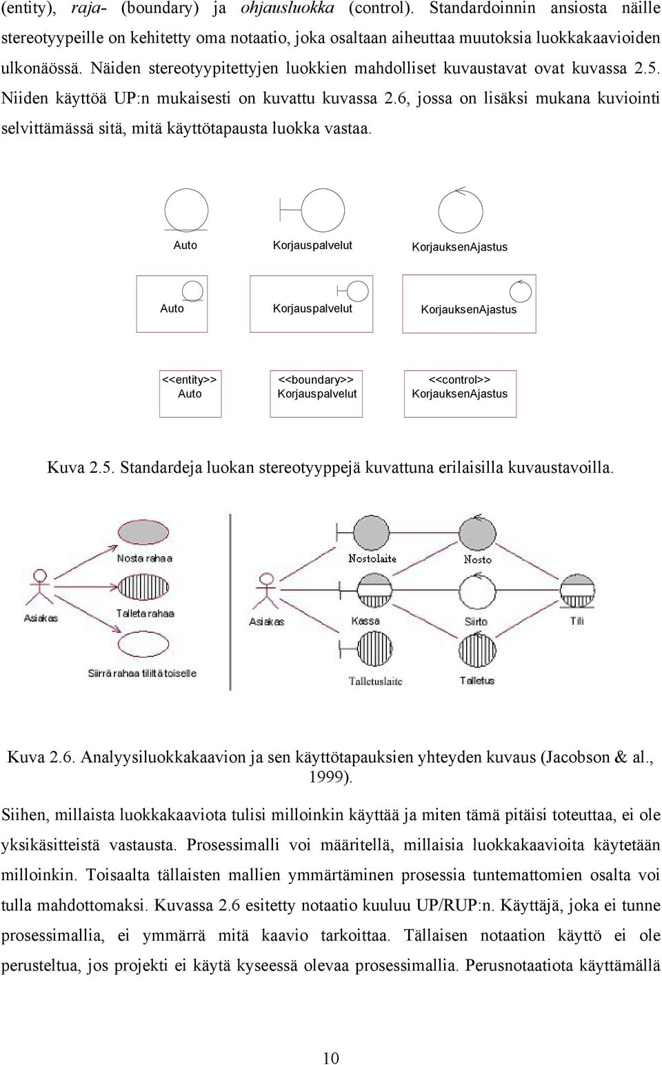 6, jossa on lisäksi mukana kuviointi selvittämässä sitä, mitä käyttötapausta luokka vastaa.