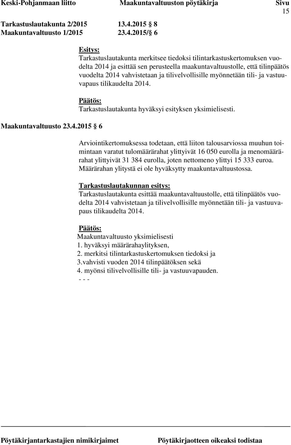 2015/ 6 Maakuntavaltuusto 23.4.