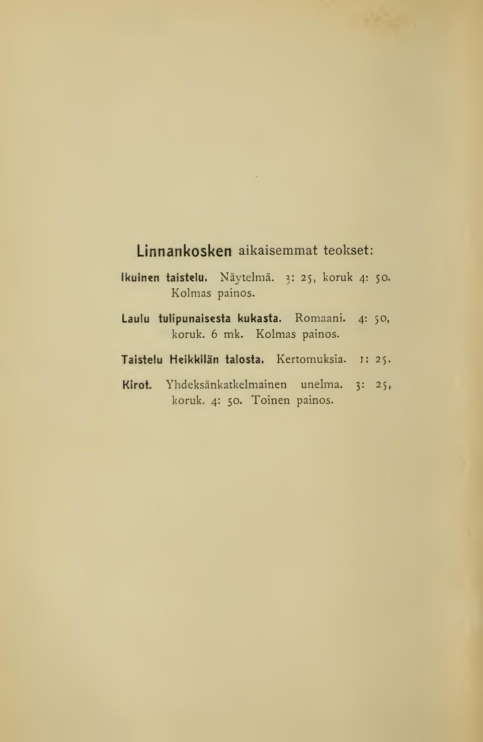 4: 50, koruk. 6 mk. Kolmas painos. Taistelu Heikkilän talosta.