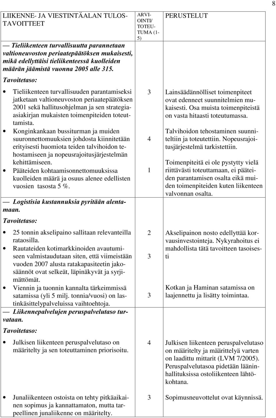 Konginkankaan bussiturman ja muiden suuronnettomuuksien johdosta kiinnitetään erityisesti huomiota teiden talvihoidon tehostamiseen ja nopeusrajoitusjärjestelmän kehittämiseen.