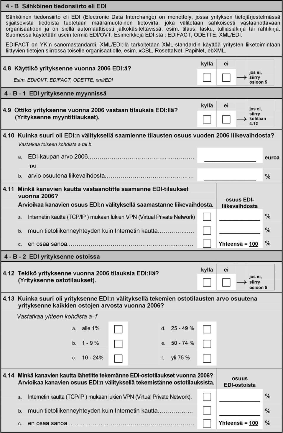 Suomessa käytetään usn termiä EDI/OVT. Esimerkkejä EDI:stä : EDIFACT, ODETTE, XML/EDI. EDIFACT on YK:n sanomastandardi.