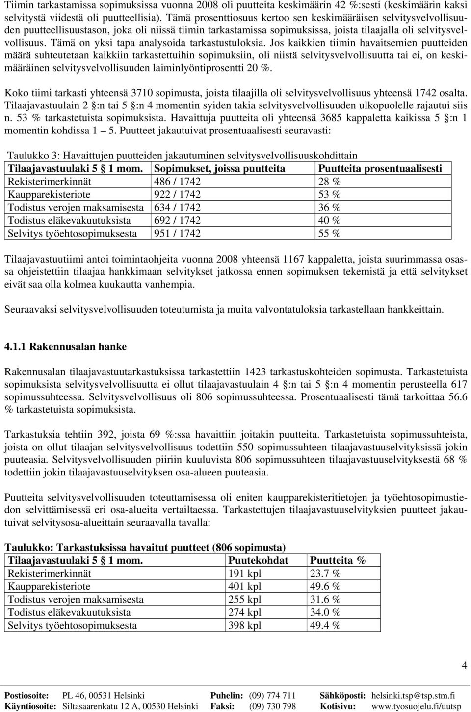 Tämä on yksi tapa analysoida tarkastustuloksia.