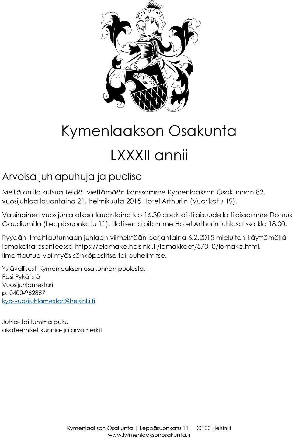 lomaketta osoitteessa https://elomake.helsinki.