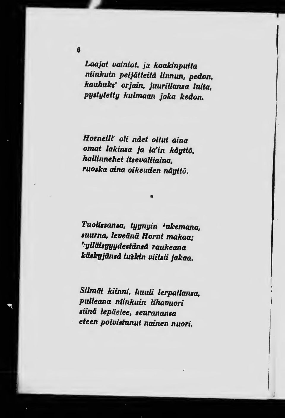 HorneilV oli näet ollut aina omat lakinsa ja la'in käyttö, hallimiehet itsevaltiaina, ruoska aina oikeuden näyttö.