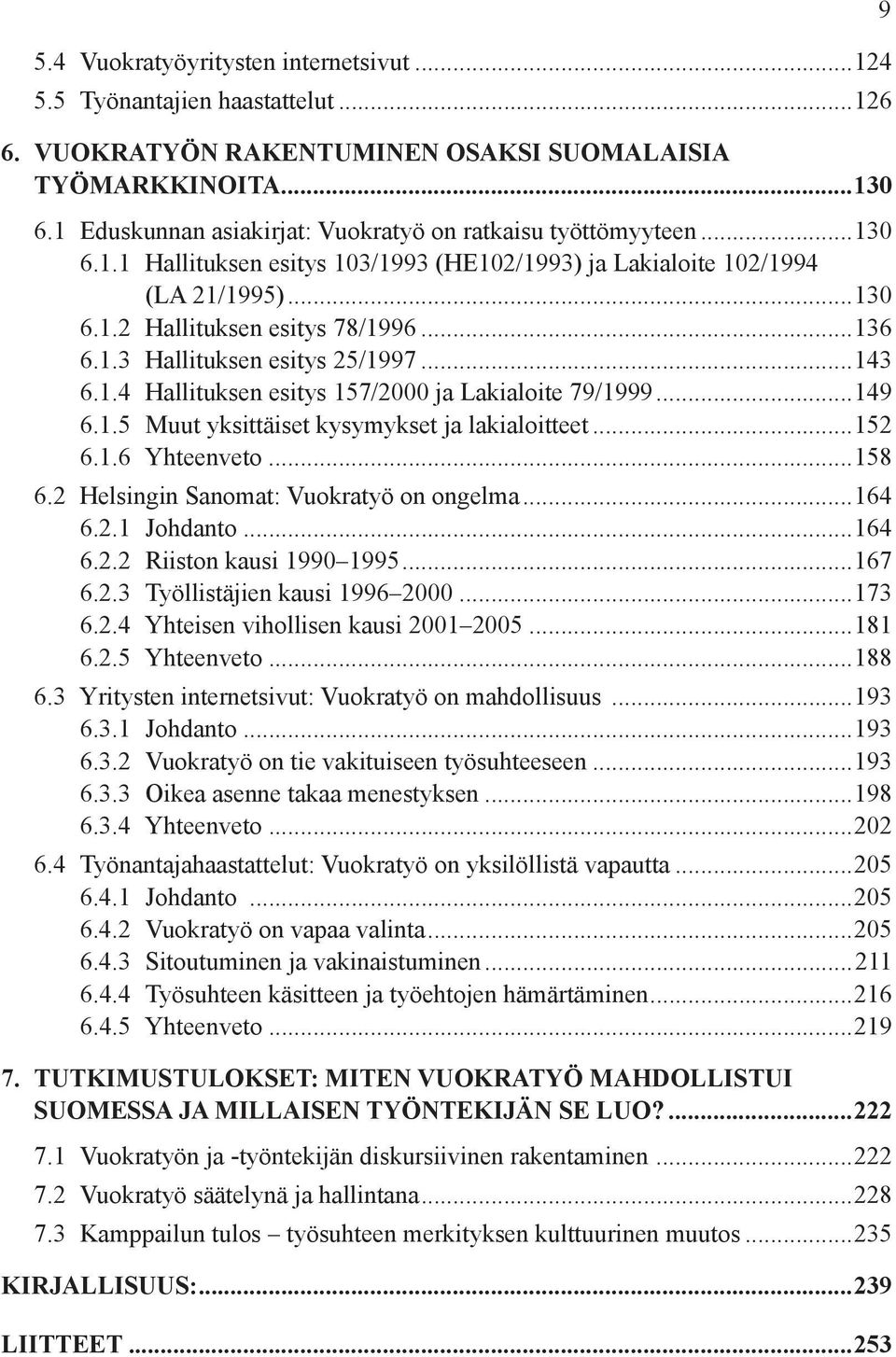 ..143 6.1.4 Hallituksen esitys 157/2000 ja Lakialoite 79/1999...149 6.1.5 Muut yksittäiset kysymykset ja lakialoitteet...152 6.1.6 Yhteenveto...158 6.2 Helsingin Sanomat: Vuokratyö on ongelma...164 6.