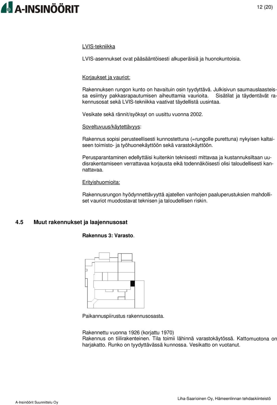 Vesikate sekä rännit/syöksyt on uusittu vuonna 2002.