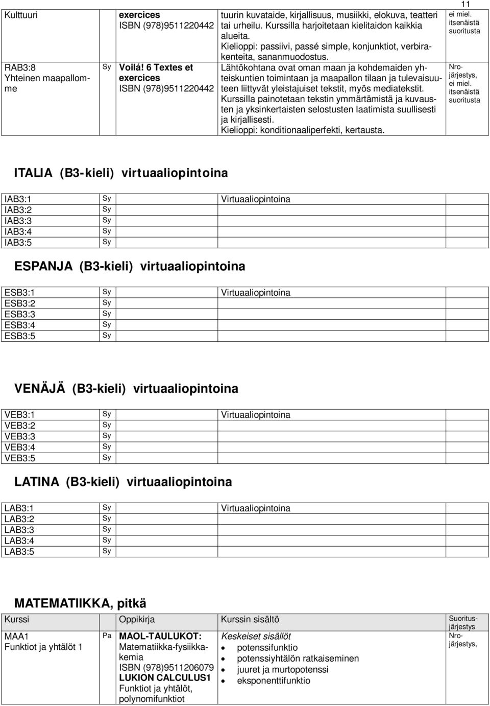 Lähtökohtana ovat oman maan ja kohdemaiden yhteiskuntien toimintaan ja maapallon tilaan ja tulevaisuuteen liittyvät yleistajuiset tekstit, myös mediatekstit.