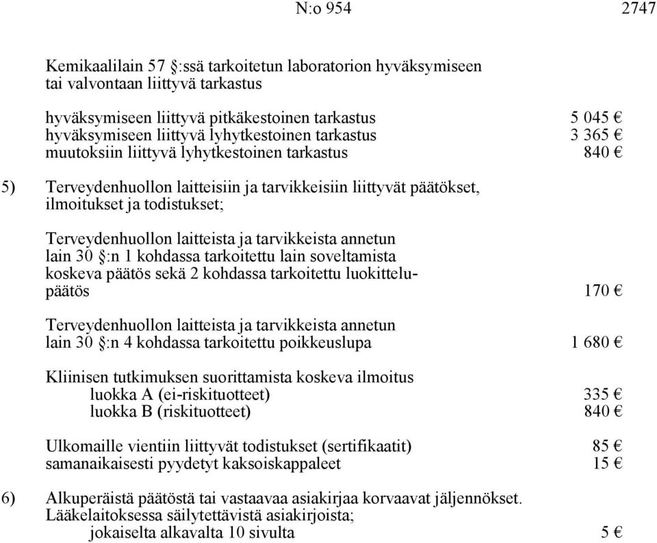 tarvikkeista annetun lain 30 :n 1 kohdassa tarkoitettu lain soveltamista koskeva päätös sekä 2 kohdassa tarkoitettu luokittelupäätös 170 Terveydenhuollon laitteista ja tarvikkeista annetun lain 30 :n