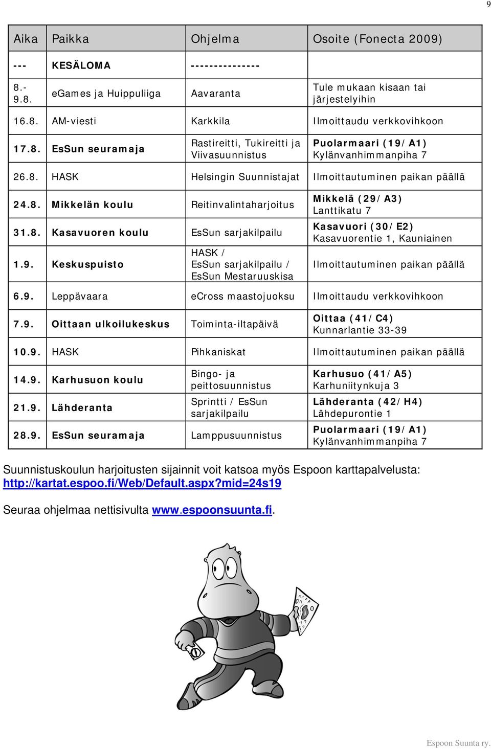 8. Kasavuoren koulu EsSun sarjakilpailu 1.9.