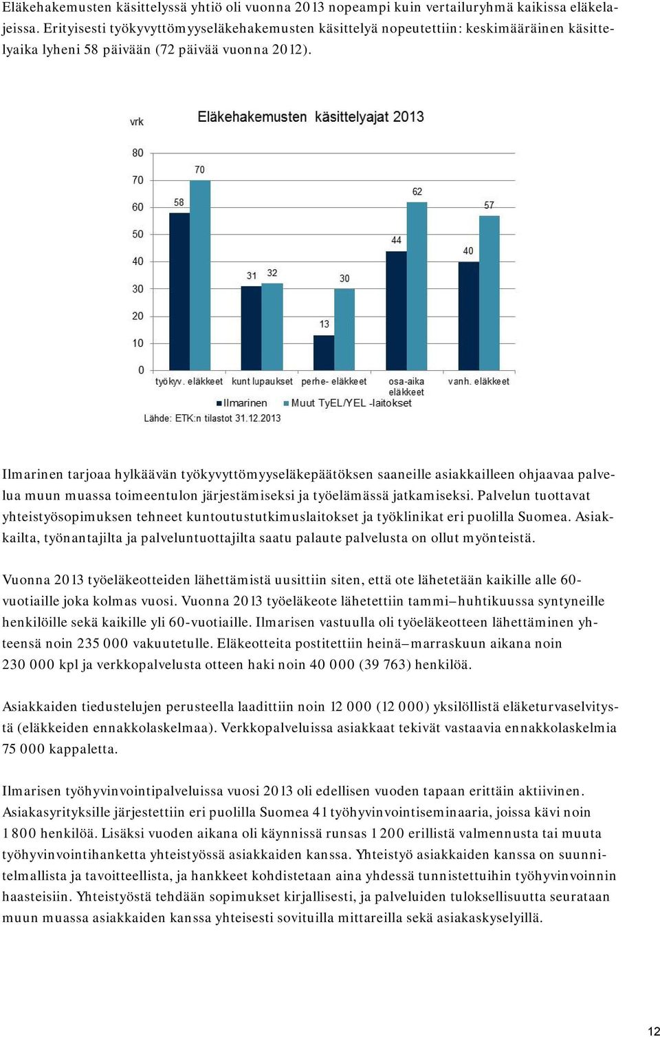 Ilmarinen tarjoaa hylkäävän työkyvyttömyyseläkepäätöksen saaneille asiakkailleen ohjaavaa palvelua muun muassa toimeentulon järjestämiseksi ja työelämässä jatkamiseksi.