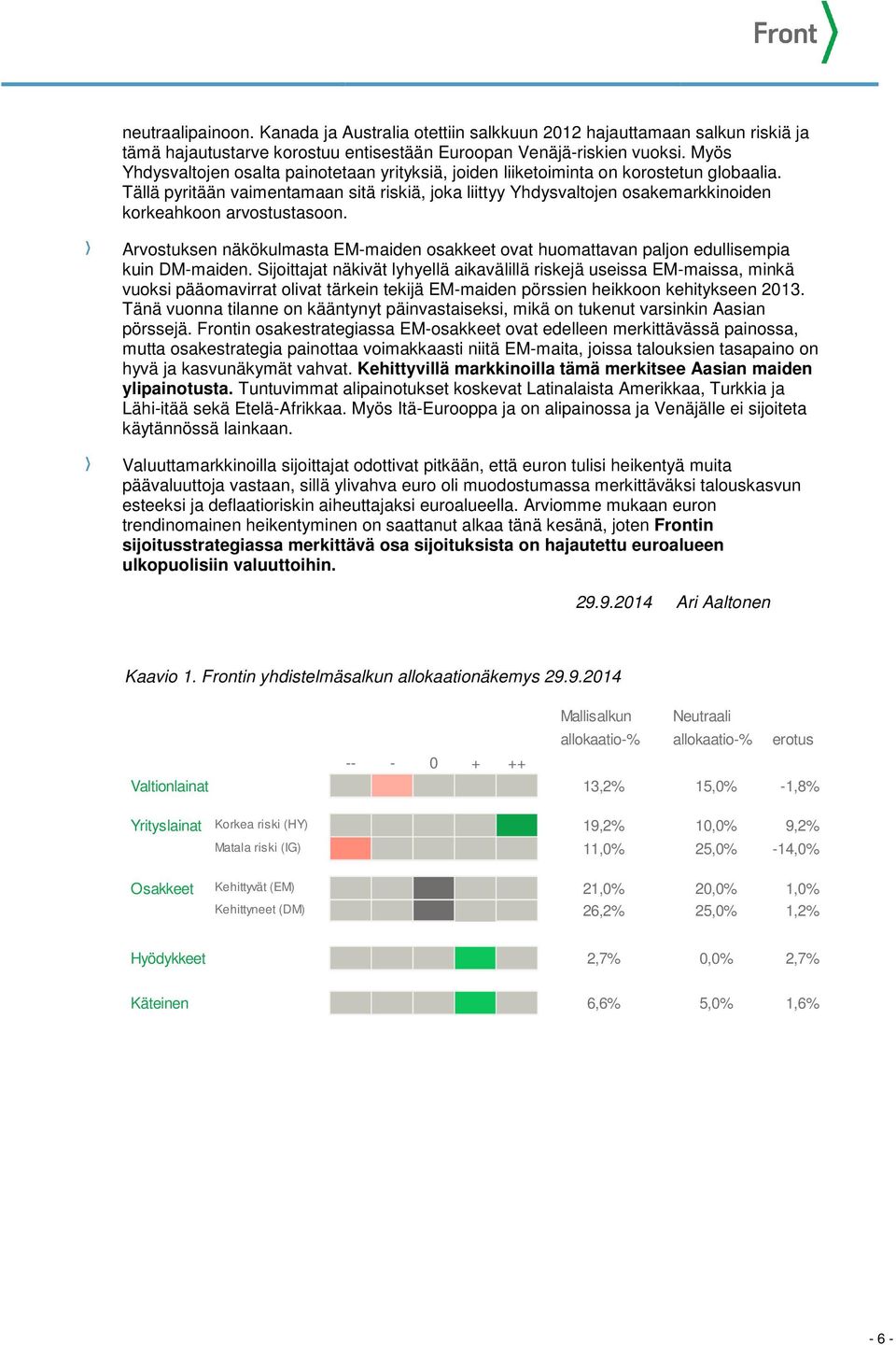 Tällä pyritään vaimentamaan sitä riskiä, joka liittyy Yhdysvaltojen osakemarkkinoiden korkeahkoon arvostustasoon.