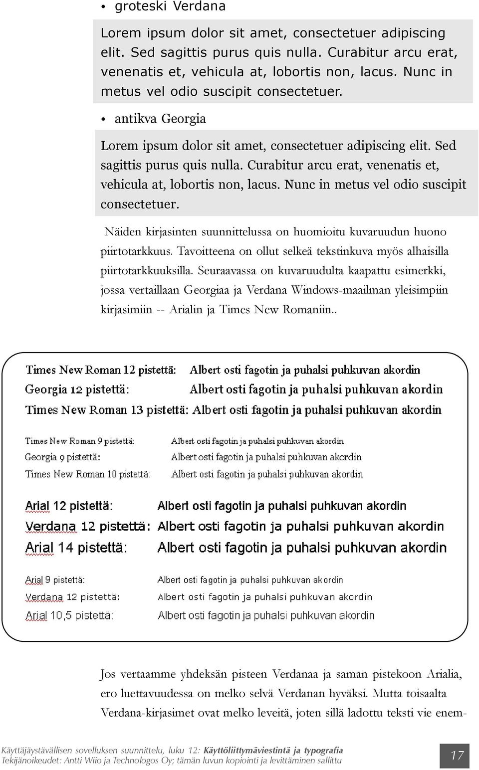 Curabitur arcu erat, venenatis et, vehicula at, lobortis non, lacus. Nunc in metus vel odio suscipit consectetuer. Näiden kirjasinten suunnittelussa on huomioitu kuvaruudun huono piirtotarkkuus.