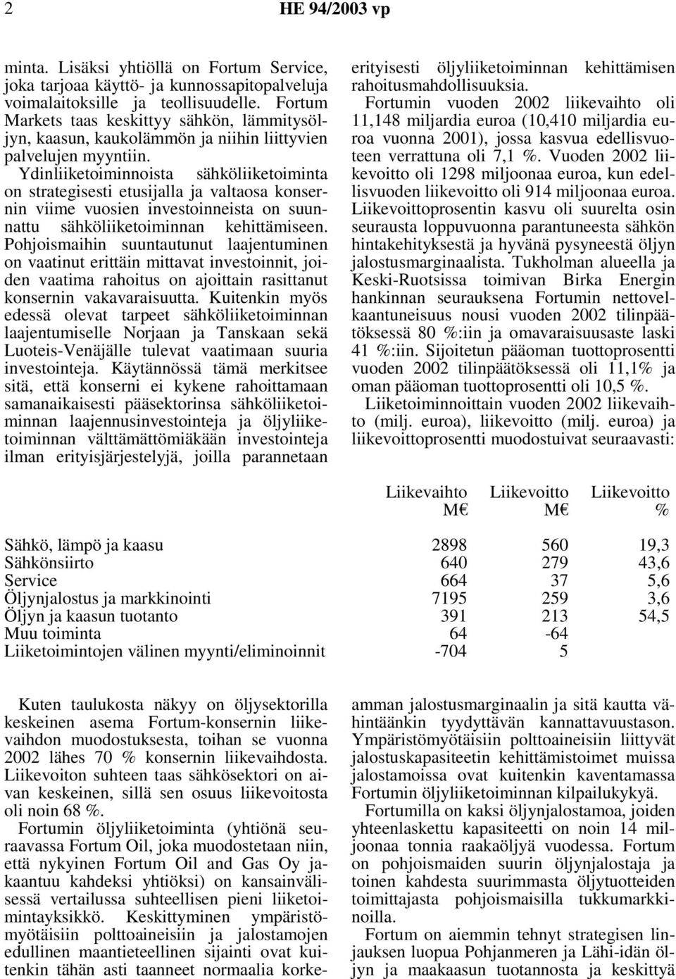 Ydinliiketoiminnoista sähköliiketoiminta on strategisesti etusijalla ja valtaosa konsernin viime vuosien investoinneista on suunnattu sähköliiketoiminnan kehittämiseen.