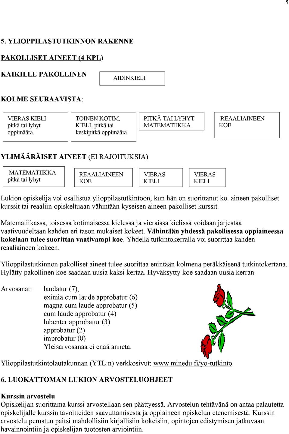 opiskelija voi osallistua ylioppilastutkintoon, kun hän on suorittanut ko. aineen pakolliset kurssit tai reaaliin opiskeltuaan vähintään kyseisen aineen pakolliset kurssit.