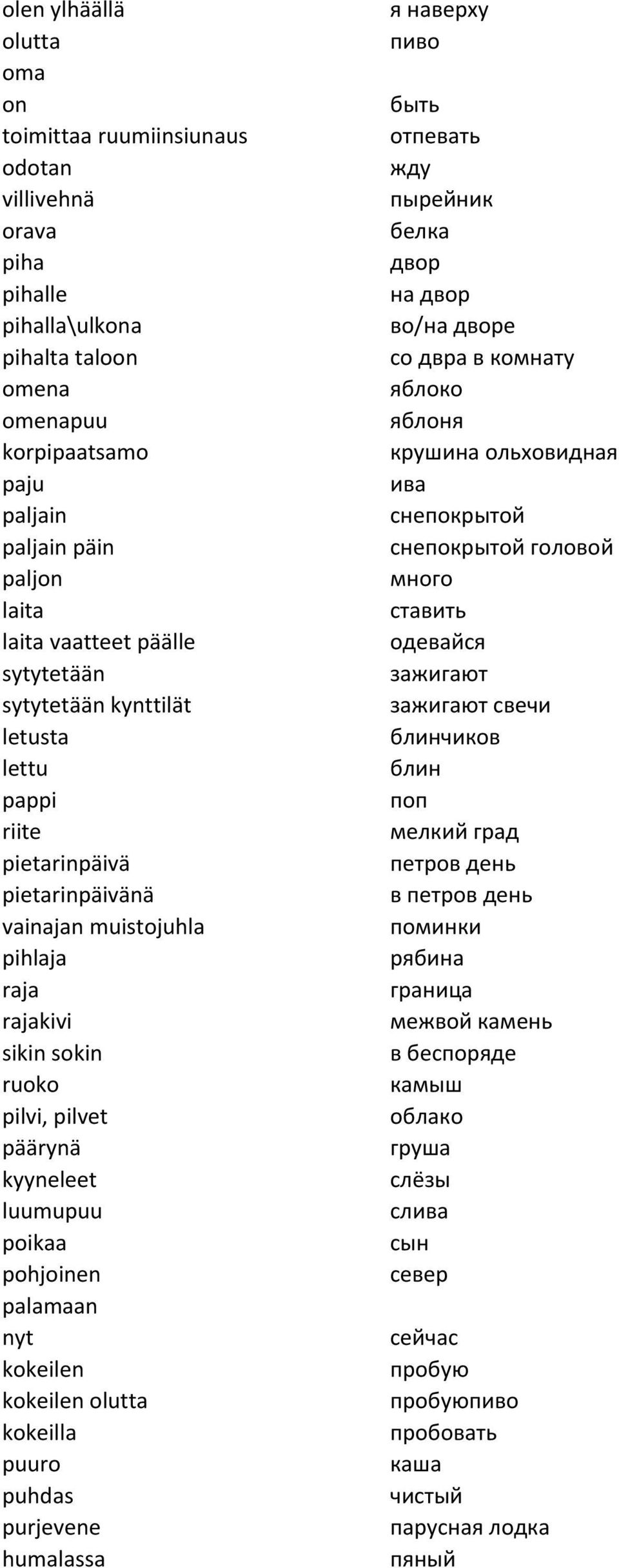 luumupuu poikaa pohjoinen palamaan nyt kokeilen kokeilen olutta kokeilla puuro puhdas purjevene humalassa я наверху пиво быть отпевать жду пырейник белка двор на двор во/на дворе со двра в комнату