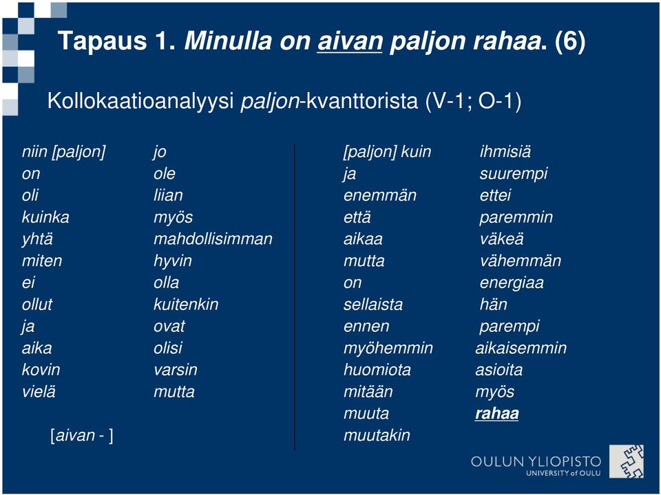 kovin vielä [aivan -] jo ole liian myös mahdollisimman hyvin olla kuitenkin ovat olisi varsin mutta [paljon]