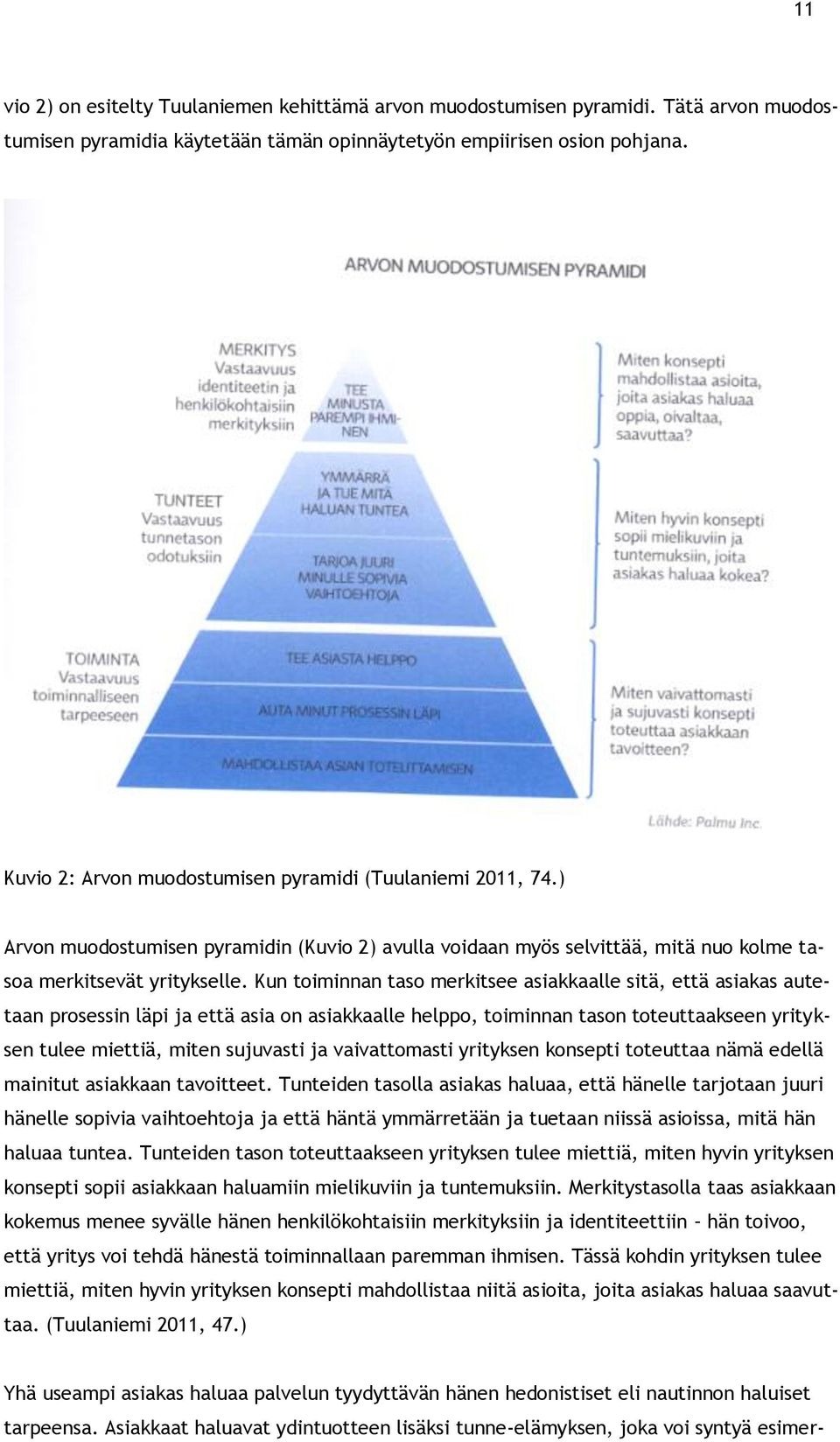 Kun toiminnan taso merkitsee asiakkaalle sitä, että asiakas autetaan prosessin läpi ja että asia on asiakkaalle helppo, toiminnan tason toteuttaakseen yrityksen tulee miettiä, miten sujuvasti ja