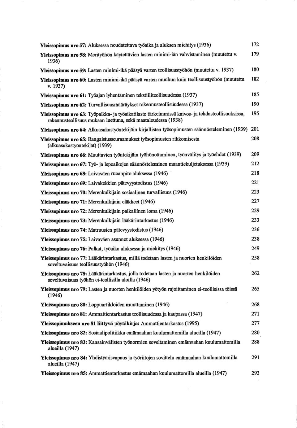 1937) 180 Yleissopimus nro 60: Lasten minimi-ikä paasya varten muuhun kuin teollisuustyohon (muutettu 182 v.