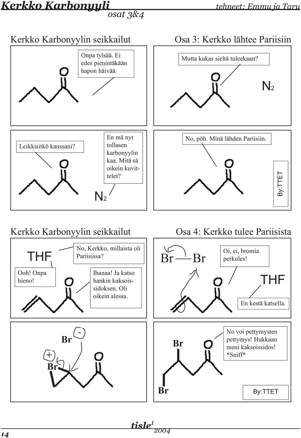 Minä lähden Pariisiin. By:TTET Kerkko Karbonyylin seikkailut Osa 4: Kerkko tulee Pariisista THF No, Kerkko, millaista oli Pariisissa?