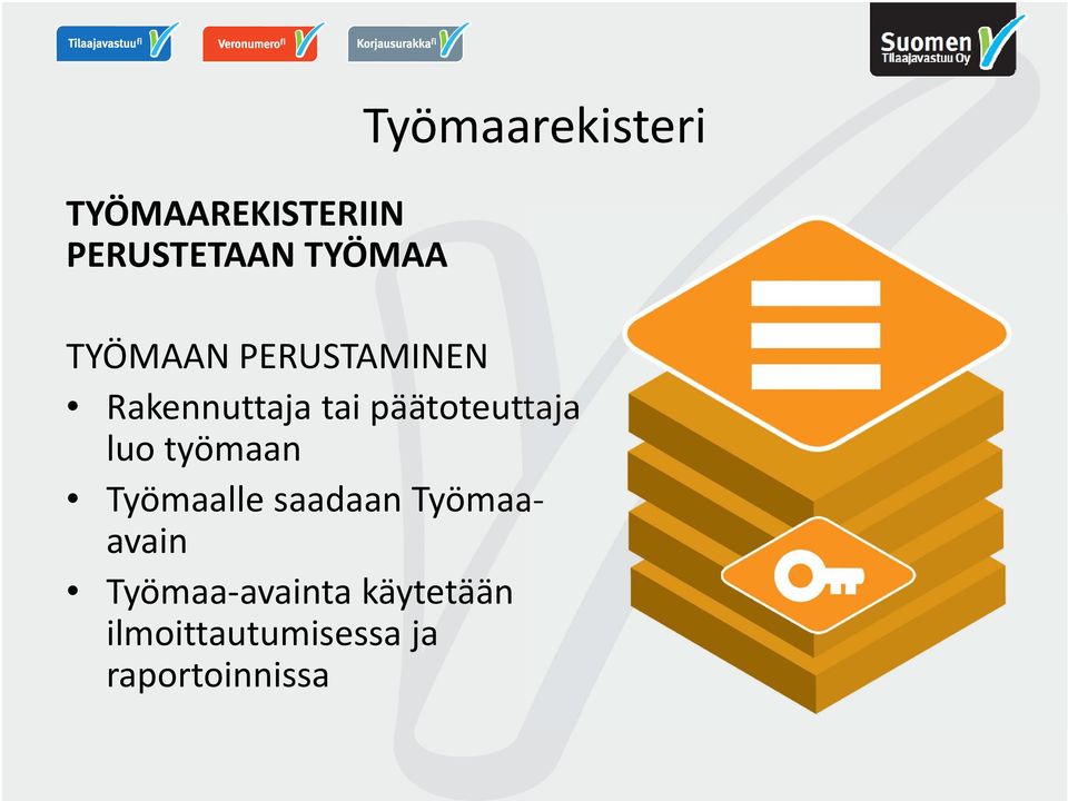 tai päätoteuttaja luo työmaan Työmaalle saadaan