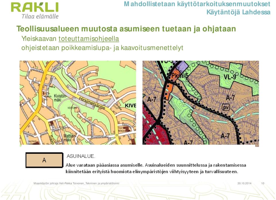 ohjataan Yleiskaavan toteuttamisohjeella