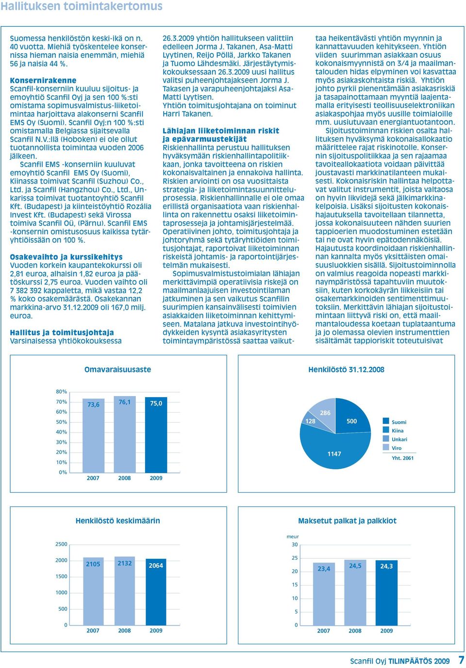 Scanfil Oyj:n 100 %:sti omistamalla Belgiassa sijaitsevalla Scanfil N.V.:llä (Hoboken) ei ole ollut tuotannollista toimintaa vuoden 2006 jälkeen.