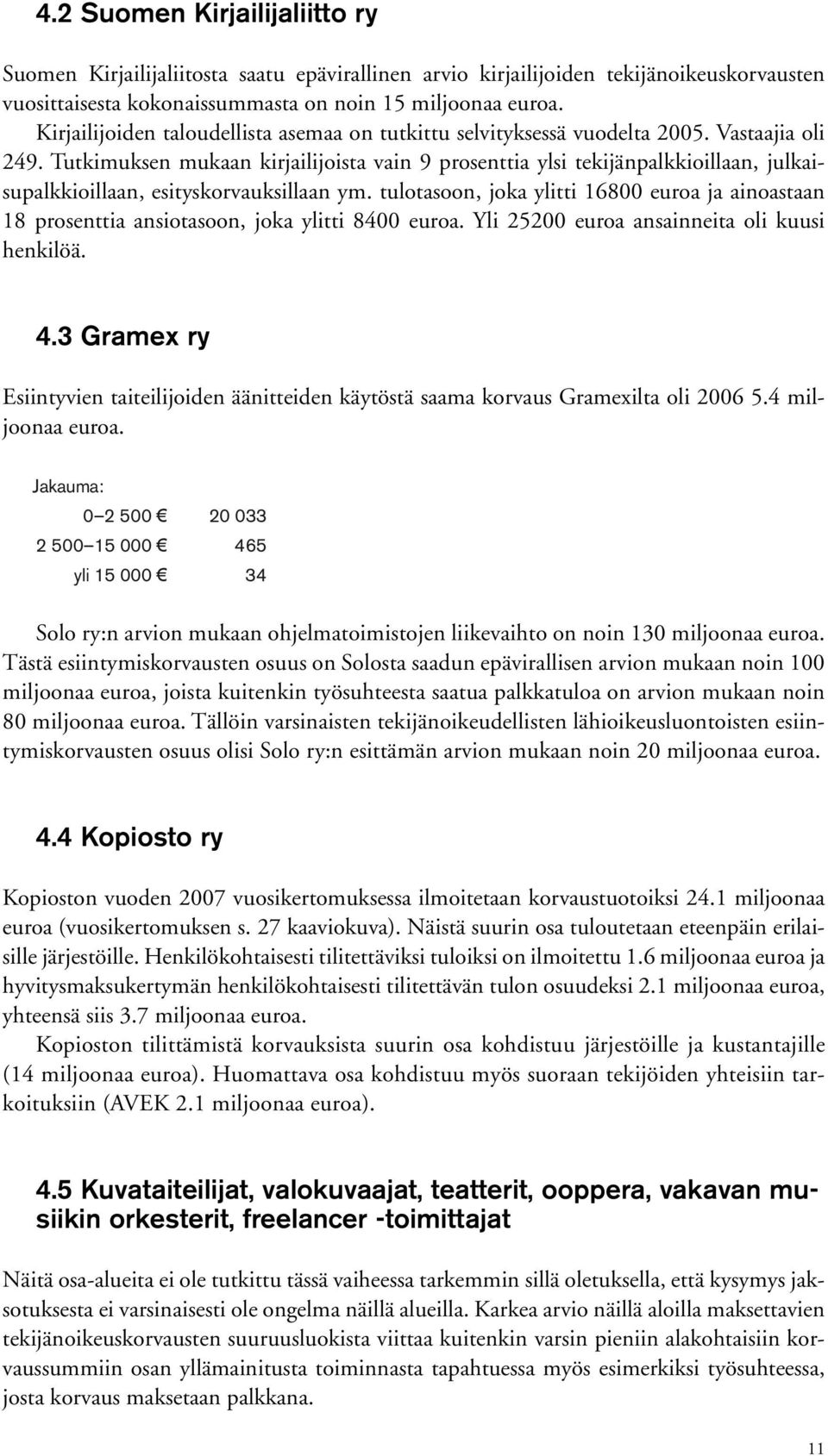 Tutkimuksen mukaan kirjailijoista vain 9 prosenttia ylsi tekijänpalkkioillaan, julkaisupalkkioillaan, esityskorvauksillaan ym.