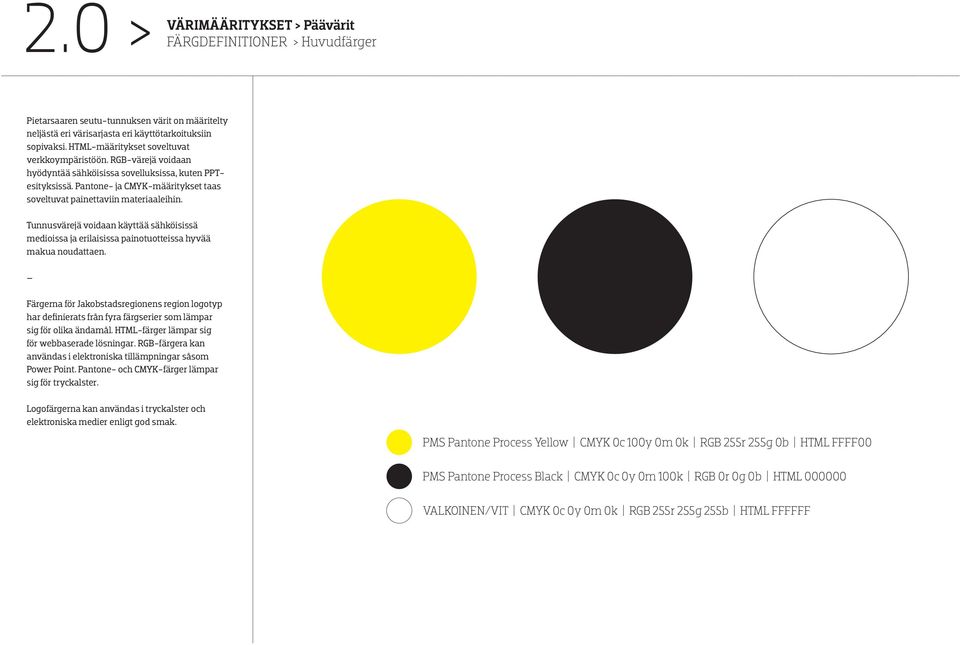 Tunnusvärejä voidaan käyttää sähköisissä medioissa ja erilaisissa painotuotteissa hyvää makua noudattaen.