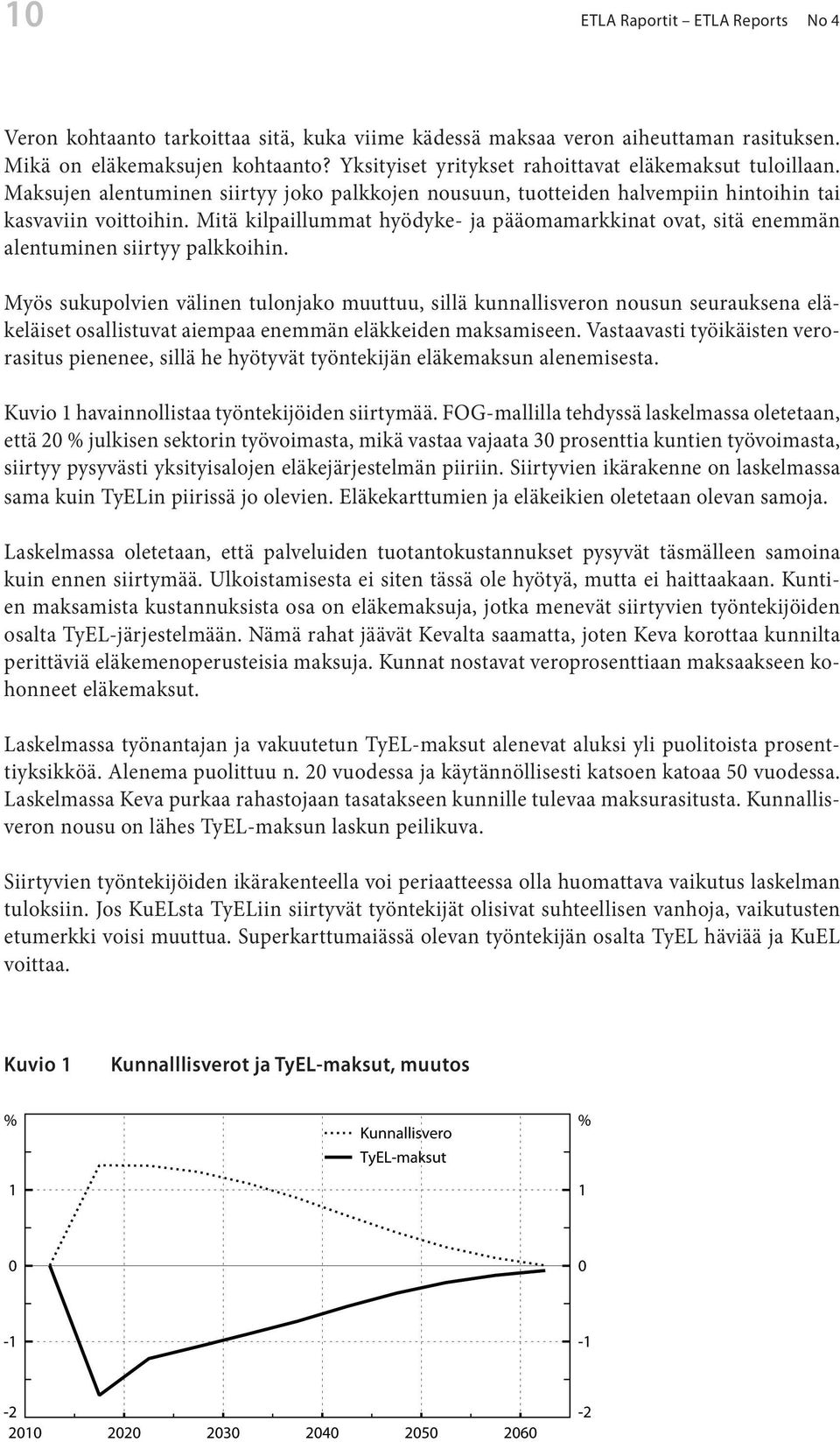 Myös sukupolvien välinen ulonjako muuuu, sillä kunnallisveron nousun seurauksena eläkeläise osallisuva aiempaa enemmän eläkkeiden maksamiseen.