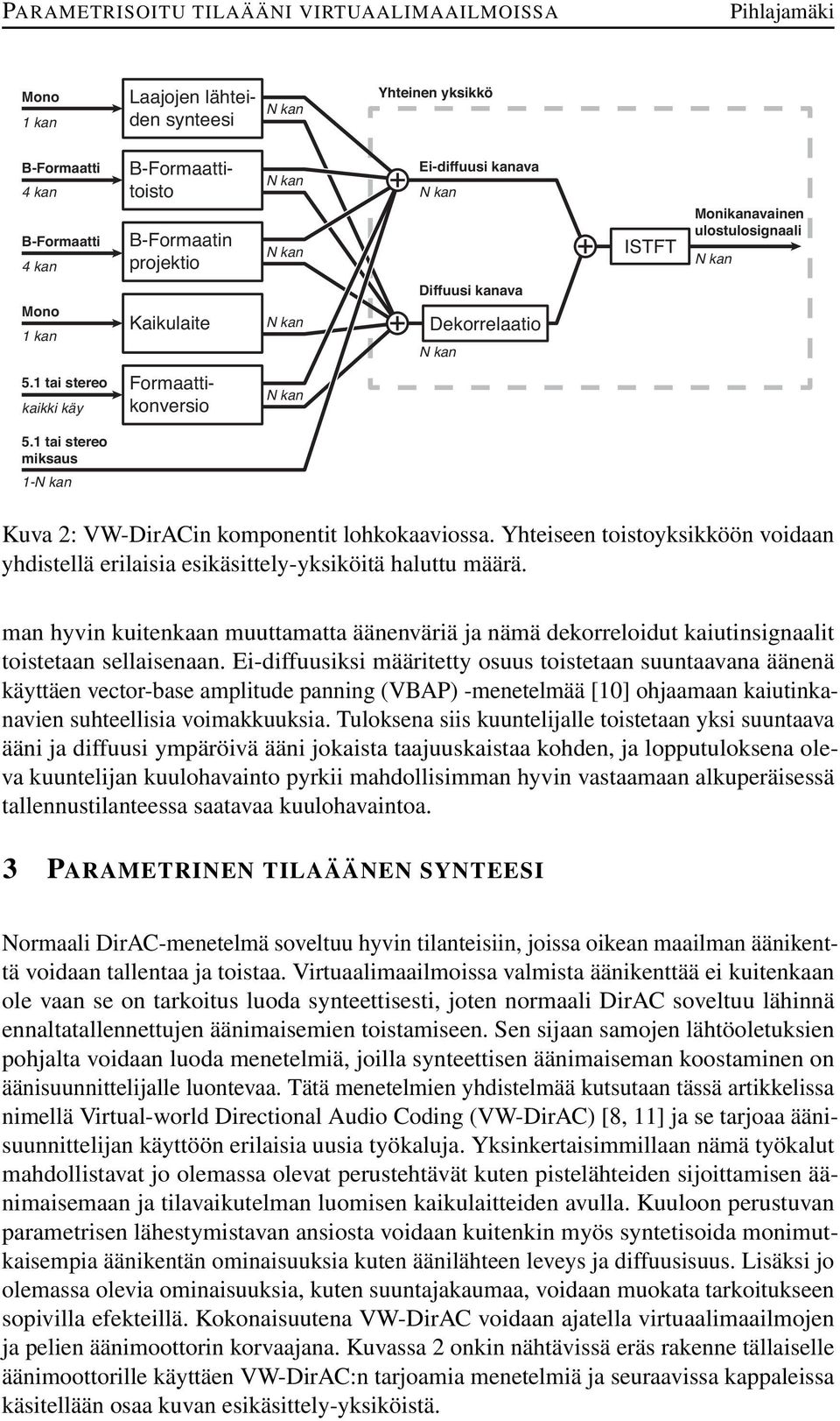 Yhteiseen toistoyksikköön voidaan yhdistellä erilaisia esikäsittely-yksiköitä haluttu määrä. man hyvin kuitenkaan muuttamatta äänenväriä ja nämä dekorreloidut kaiutinsignaalit toistetaan sellaisenaan.