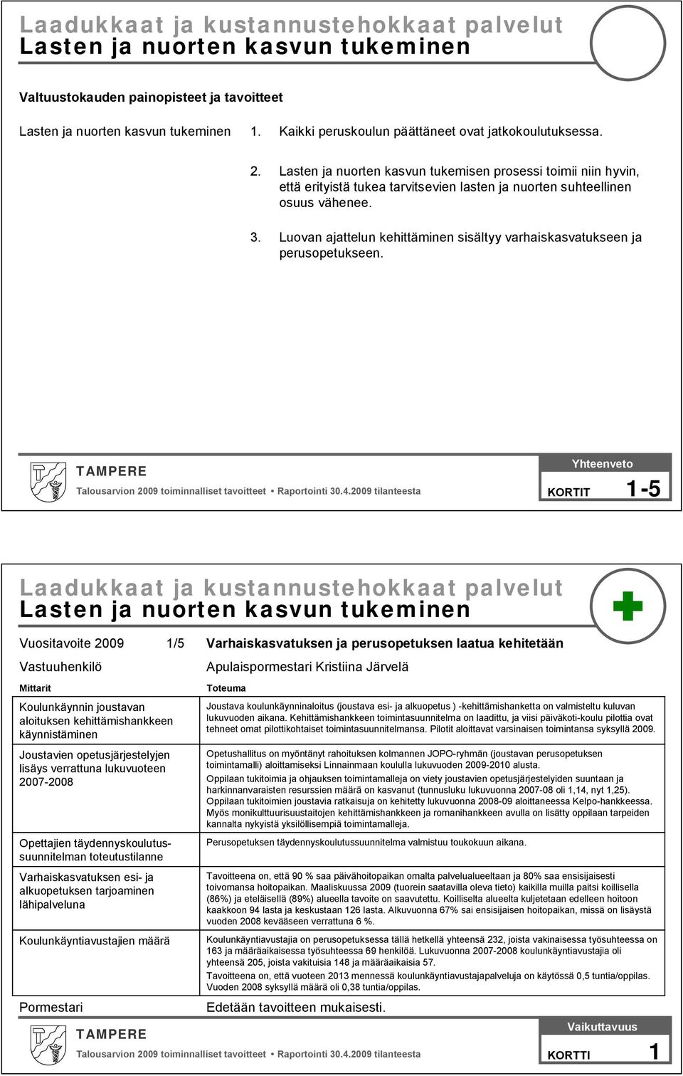 Lasten ja nuorten kasvun tukemisen prosessi toimii niin hyvin, että erityistä tukea tarvitsevien lasten ja nuorten suhteellinen osuus vähenee.