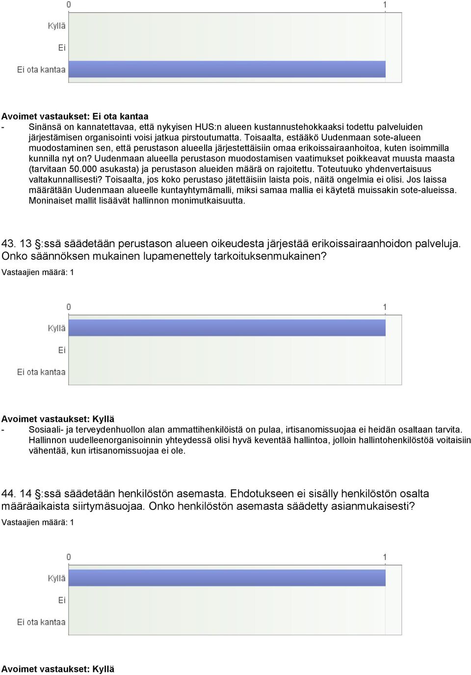 Uudenmaan alueella perustason muodostamisen vaatimukset poikkeavat muusta maasta (tarvitaan 50.000 asukasta) ja perustason alueiden määrä on rajoitettu. Toteutuuko yhdenvertaisuus valtakunnallisesti?