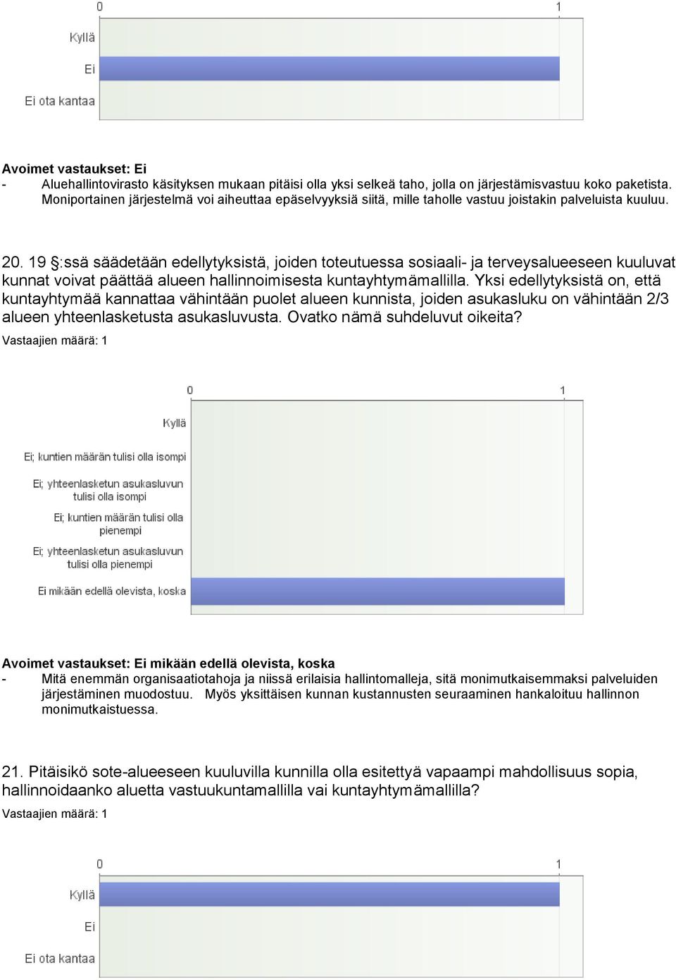 19 :ssä säädetään edellytyksistä, joiden toteutuessa sosiaali- ja terveysalueeseen kuuluvat kunnat voivat päättää alueen hallinnoimisesta kuntayhtymämallilla.