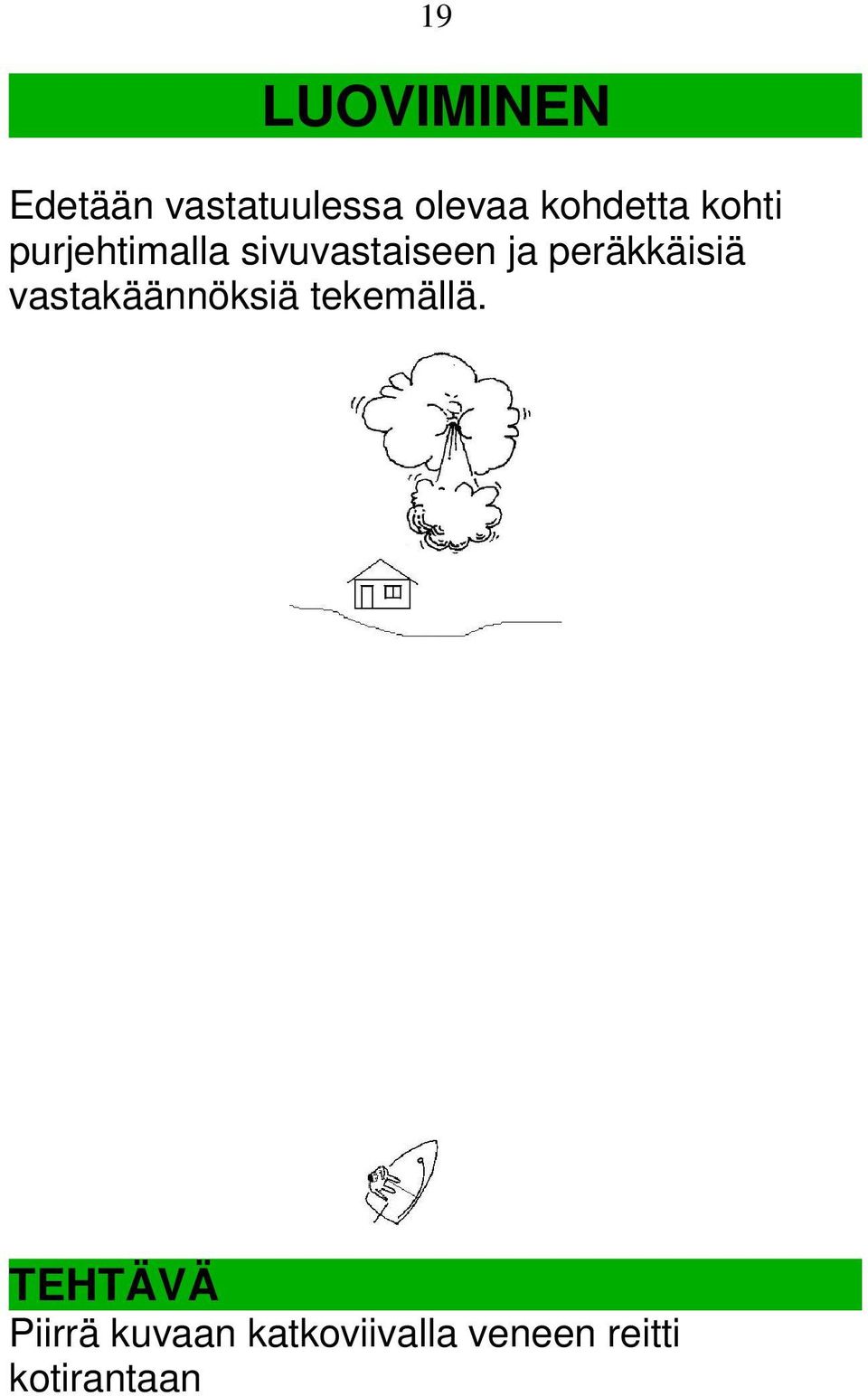 ja peräkkäisiä vastakäännöksiä tekemällä.