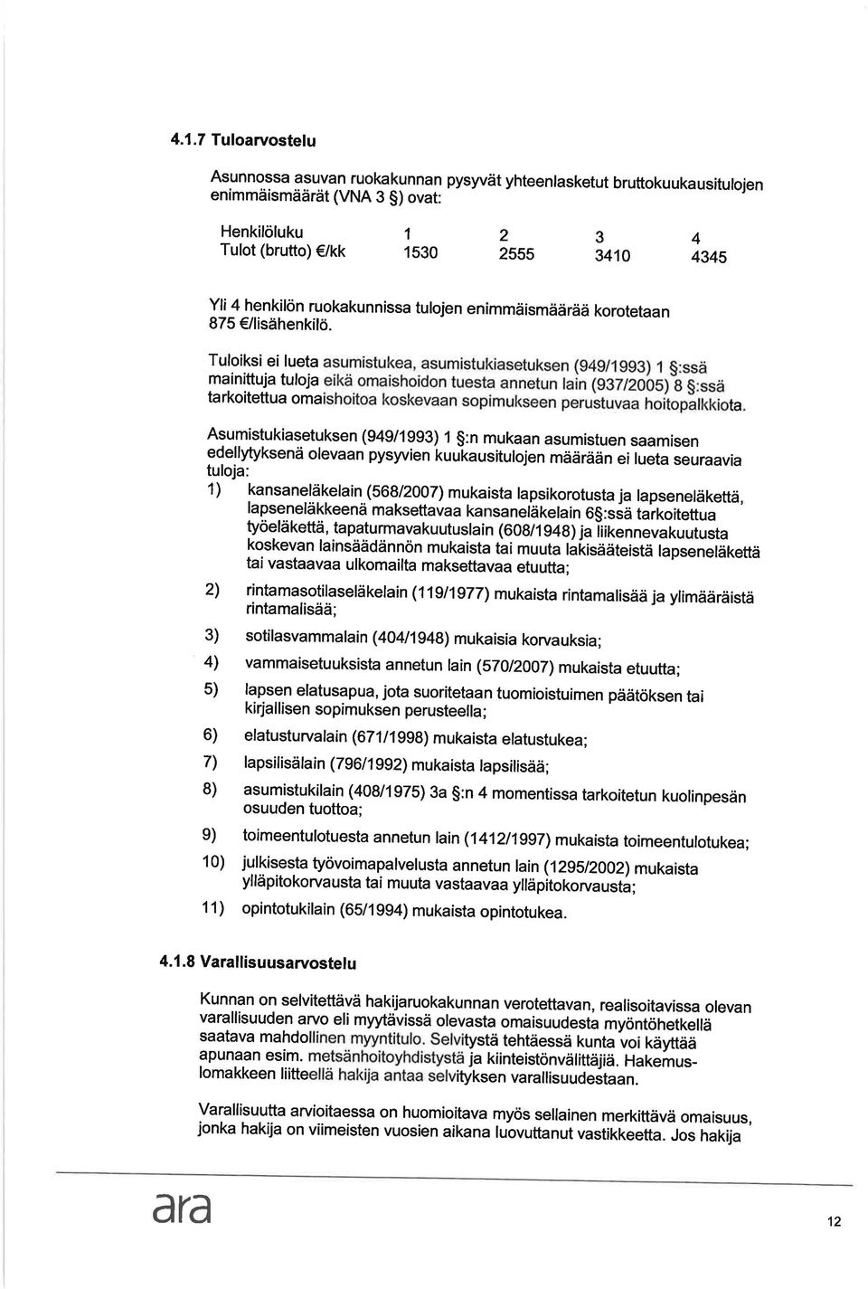 Tuloiksi ei luet mínittuj tuloj trkoitettu om t Asumistukisetuksen (g4g/1ggg) 1 $:n mukn sumistuen smisen edellytyksenä olevn pysyvien kuukusitulojen määrään ei luet seurvi tuloj: 1) knsneläkelin