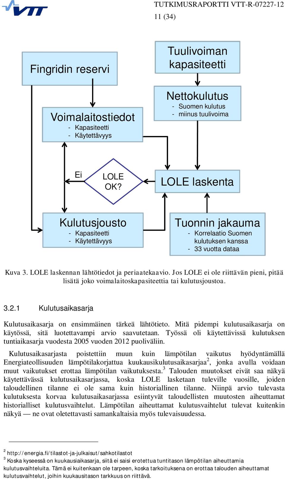 Jos LOLE ei ole riittävän pieni, pitää lisätä joko voimalaitoskapasiteettia tai kulutusjoustoa. 3.2.1 Kulutusaikasarja Kulutusaikasarja on ensimmäinen tärkeä lähtötieto.