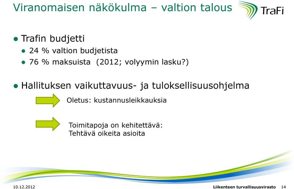 ) Hallituksen vaikuttavuus- ja tuloksellisuusohjelma Oletus: