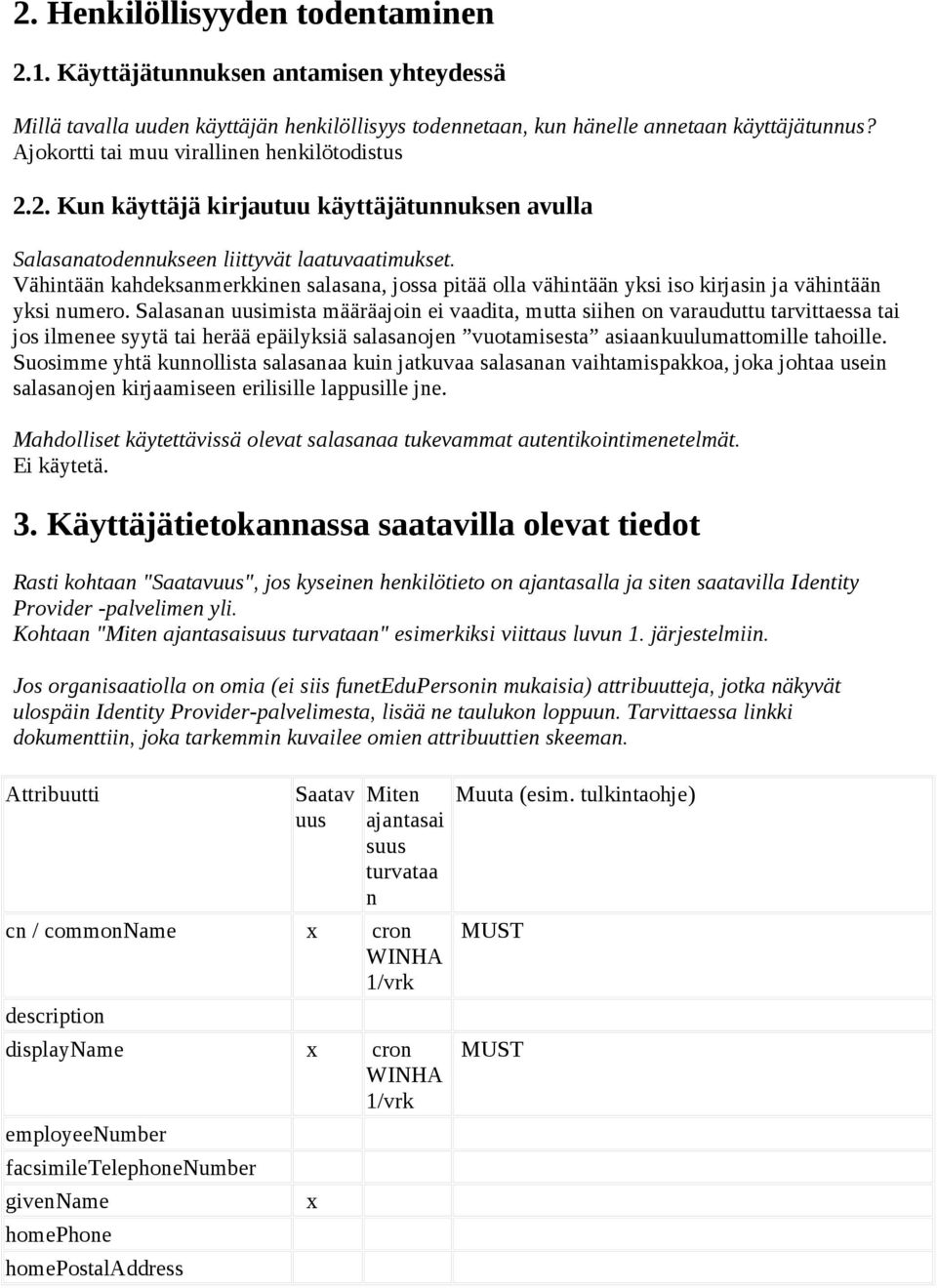 Vähintään kahdeksanmerkkinen salasana, jossa pitää olla vähintään yksi iso kirjasin ja vähintään yksi numero.