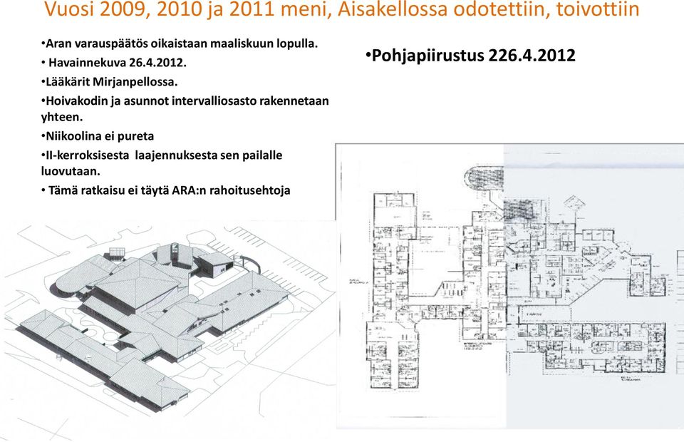 Hoivakodin ja asunnot intervalliosasto rakennetaan yhteen.