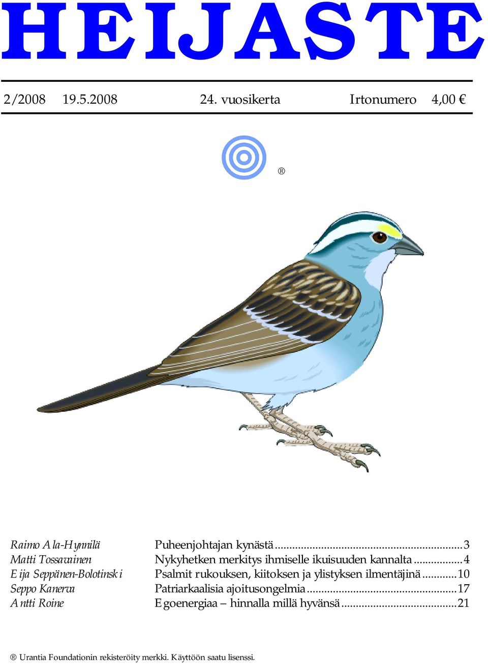 ..3 Matti Tossavainen Nykyhetken merkitys ihmiselle ikuisuuden kannalta.