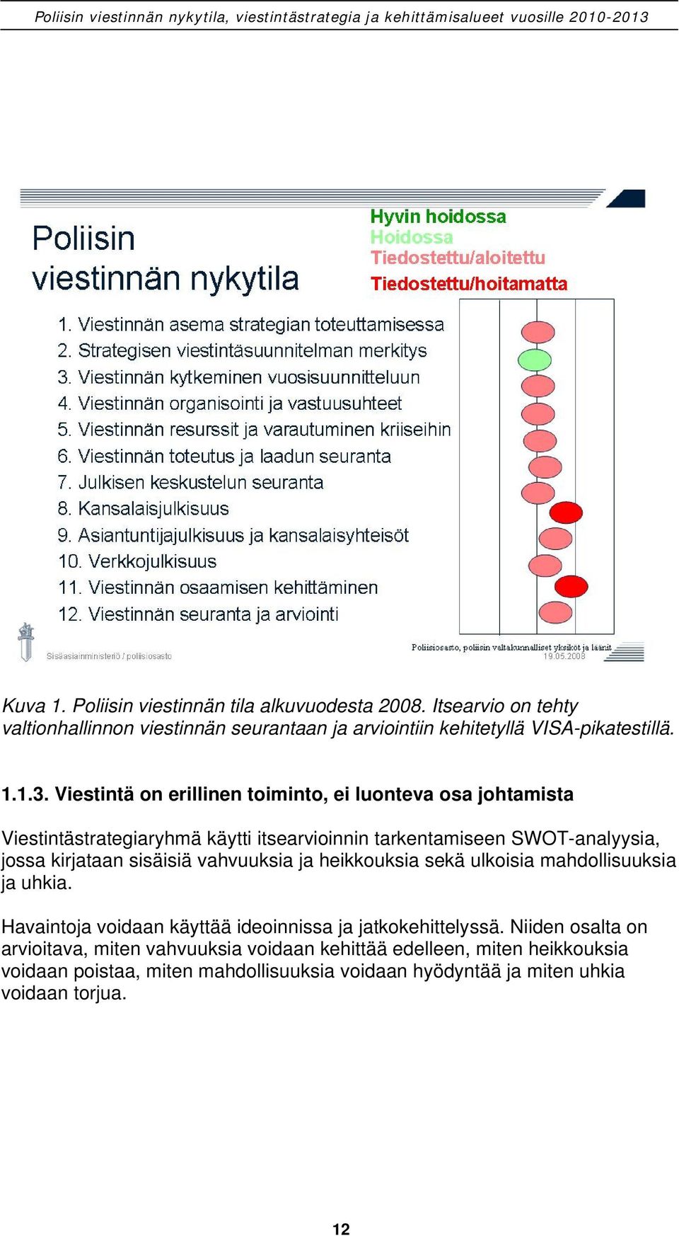 sisäisiä vahvuuksia ja heikkouksia sekä ulkoisia mahdollisuuksia ja uhkia. Havaintoja voidaan käyttää ideoinnissa ja jatkokehittelyssä.