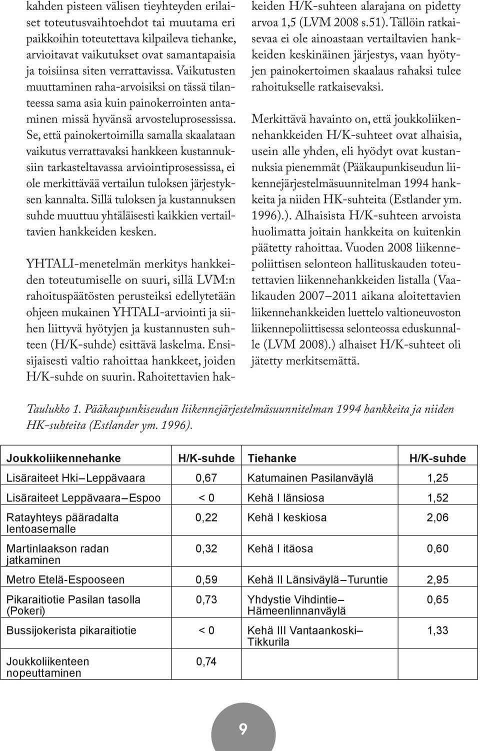 Se, että painokertoimilla samalla skaalataan vaikutus verrattavaksi hankkeen kustannuksiin tarkasteltavassa arviointiprosessissa, ei ole merkittävää vertailun tuloksen järjestyksen kannalta.