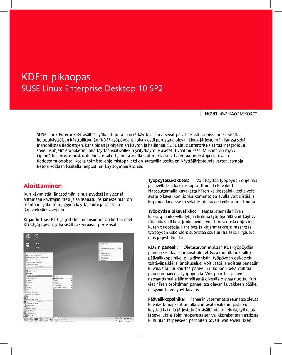 SUSE Linux Enterprise sisältää integroidun sovellusohjelmistopaketin, joka täyttää vaativallekin yrityskäytölle asetetut vaatimukset. Mukana on myös OpenOffice.