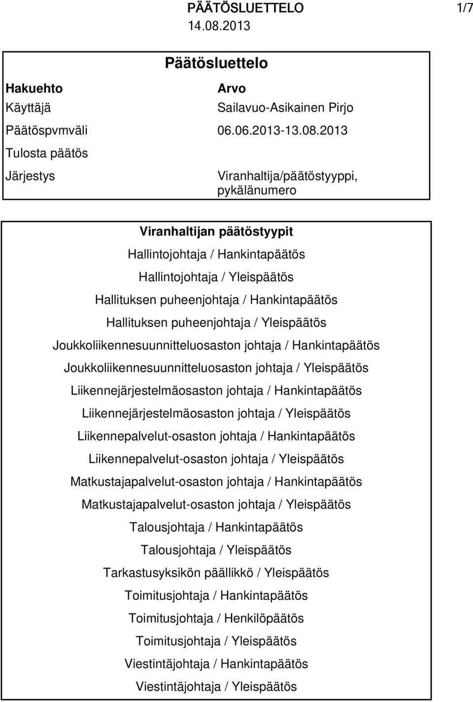 / Joukkoliikennesuunnitteluosaston johtaja / Joukkoliikennesuunnitteluosaston johtaja / Liikennejärjestelmäosaston johtaja / Liikennejärjestelmäosaston johtaja / Liikennepalvelut-osaston