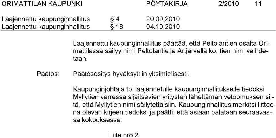 Laajennettu kaupunginhallitus 18 04.10.