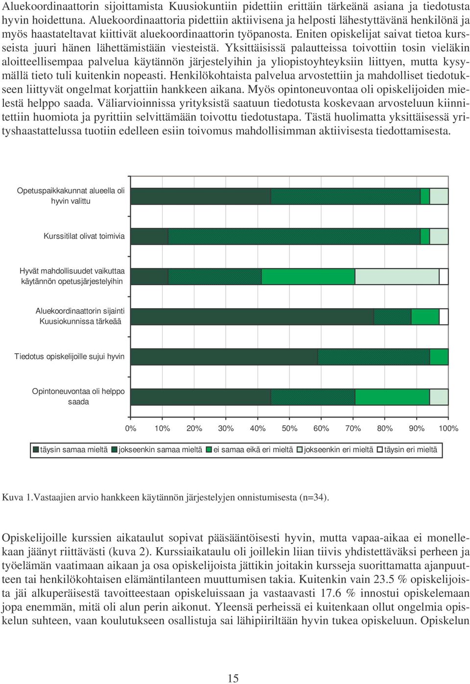 Eniten opiskelijat saivat tietoa kursseista juuri hänen lähettämistään viesteistä.