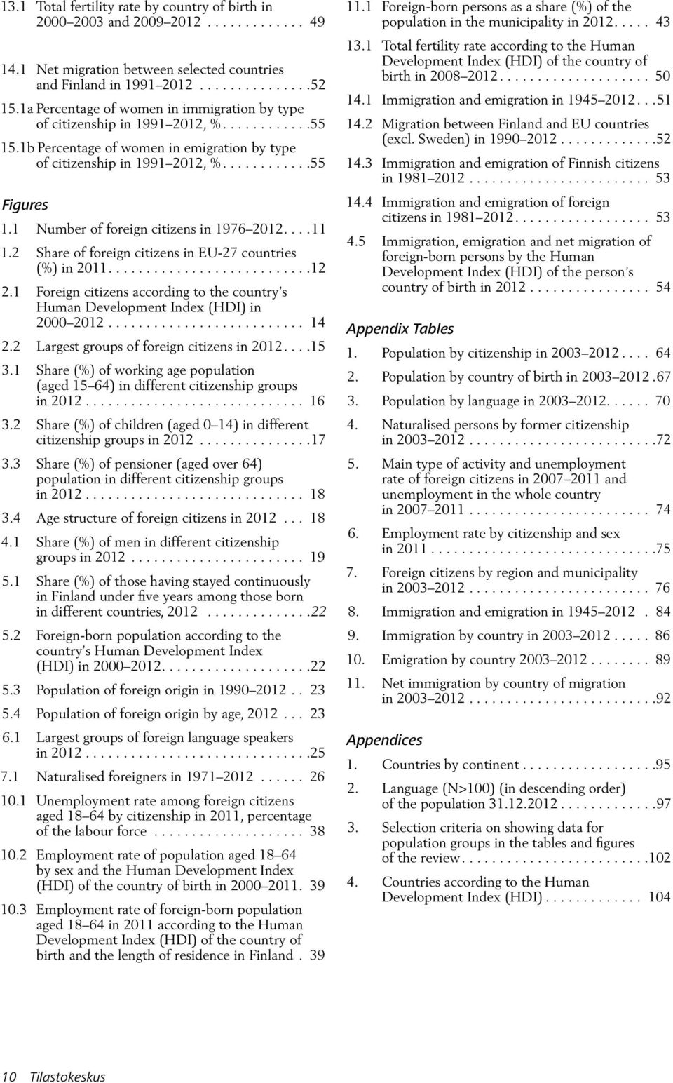 1 Number of foreign citizens in 1976 2012....11 1.2 Share of foreign citizens in EU-27 countries (%) in 2011...........................12 2.