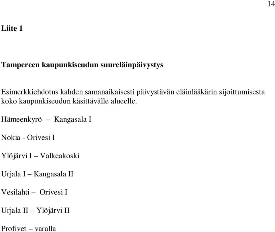 käsittävälle alueelle.