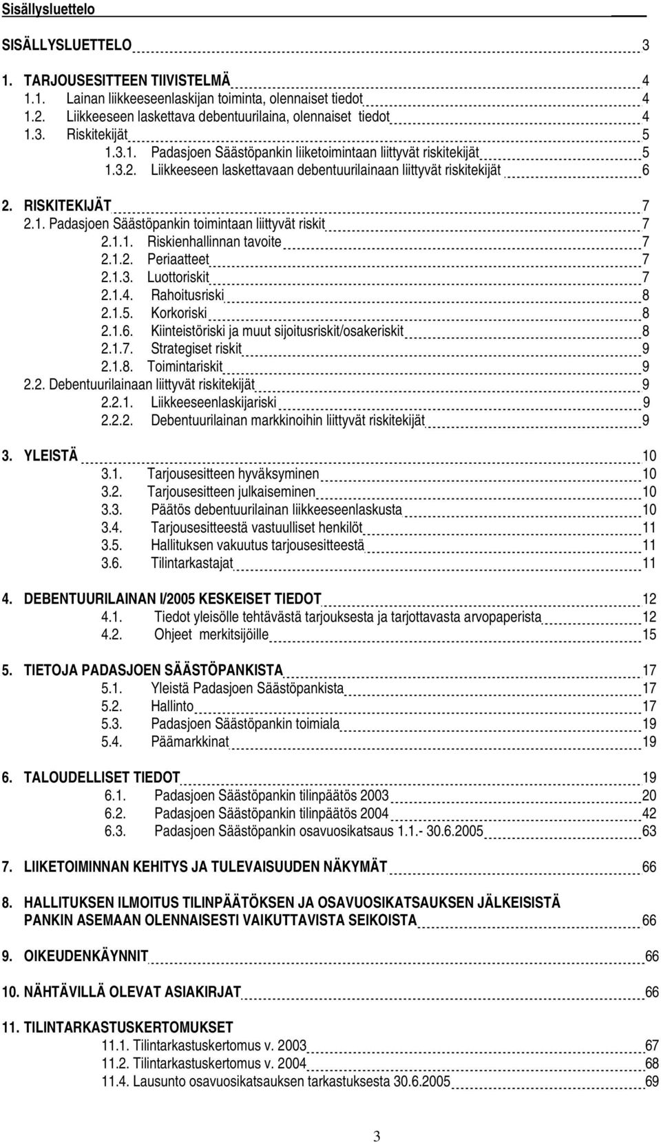 1.1. Riskienhallinnan tavoite 7 2.1.2. Periaatteet 7 2.1.3. Luottoriskit 7 2.1.4. Rahoitusriski 8 2.1.5. Korkoriski 8 2.1.6. Kiinteistöriski ja muut sijoitusriskit/osakeriskit 8 2.1.7. Strategiset riskit 9 2.